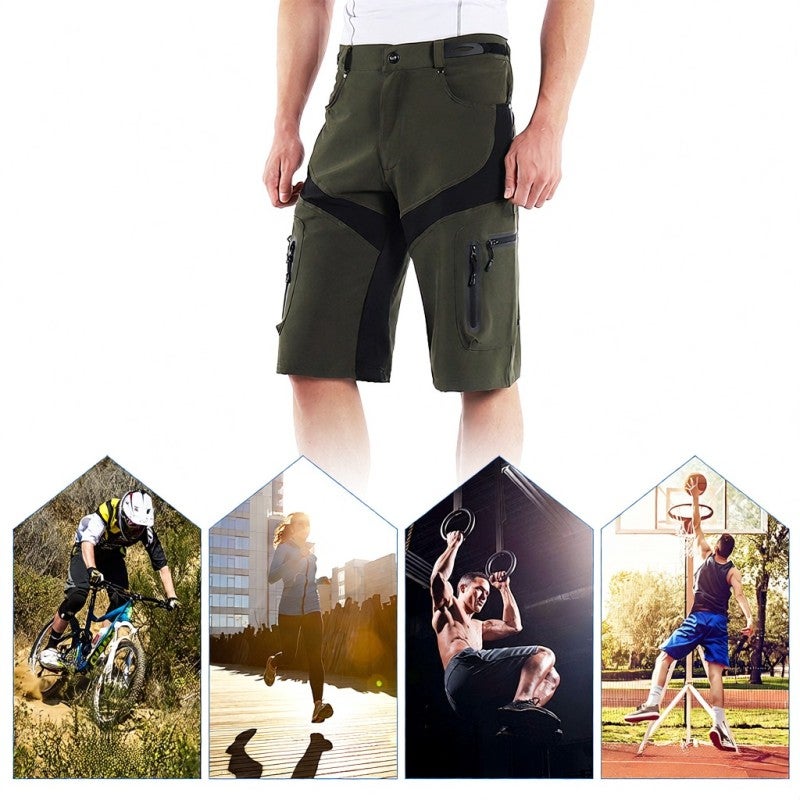Cycling Shorts: Grey L 92% Polyester 8% Spandex Breathable Moisture-Wicking Quick-Drying - 6 Storage Pockets Elasticated Rear Waistband Sports Shorts for Cycling Running Fitness Casual Sports - Image 4