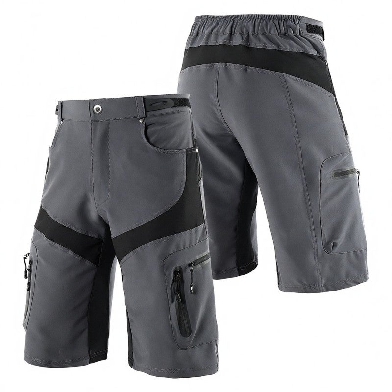 Cycling Shorts: Grey L 92% Polyester 8% Spandex Breathable Moisture-Wicking Quick-Drying - 6 Storage Pockets Elasticated Rear Waistband Sports Shorts for Cycling Running Fitness Casual Sports - Image 1