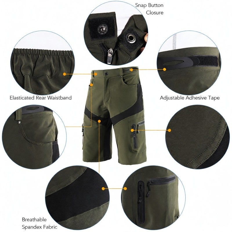 Cycling Shorts: Grey L 92% Polyester 8% Spandex Breathable Moisture-Wicking Quick-Drying - 6 Storage Pockets Elasticated Rear Waistband Sports Shorts for Cycling Running Fitness Casual Sports - Image 5