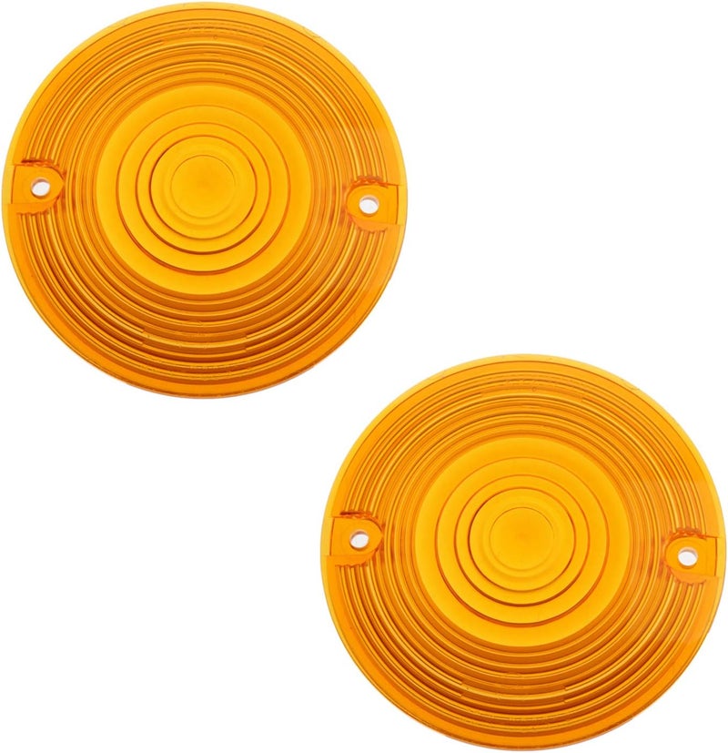 NTHREEAUTO 3 1/4 Inch Flat Turn Signal Light Lens Cover Amber Compatible with Harley Touring Electra Glide Road King Softail - Image 1