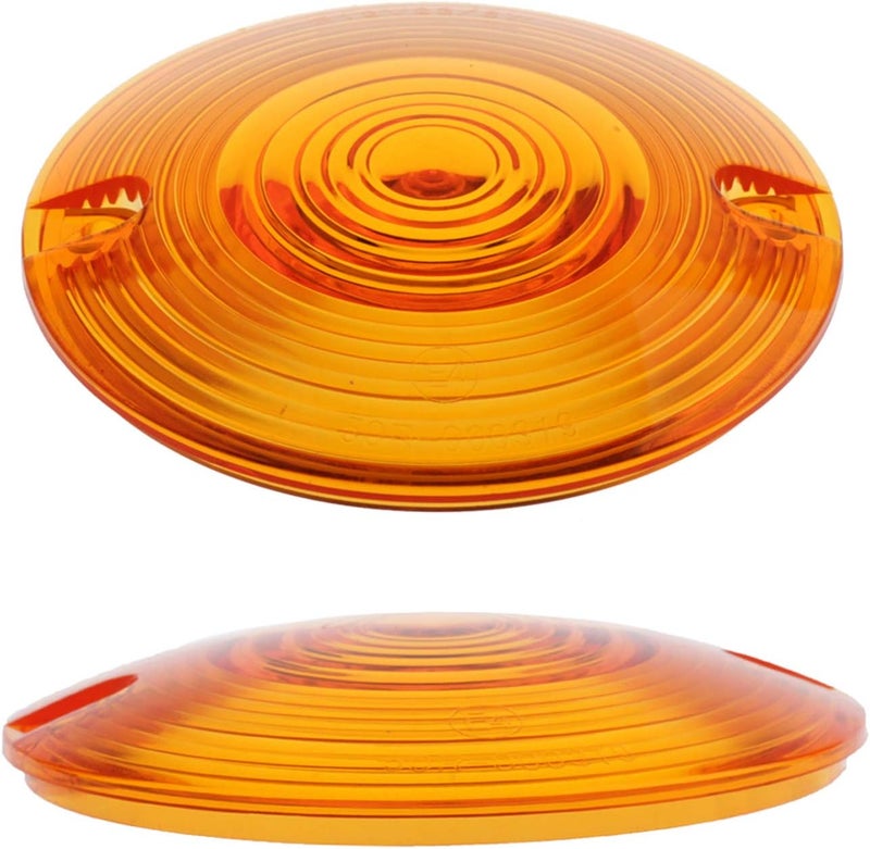 NTHREEAUTO 3 1/4 Inch Flat Turn Signal Light Lens Cover Amber Compatible with Harley Touring Electra Glide Road King Softail - Image 2