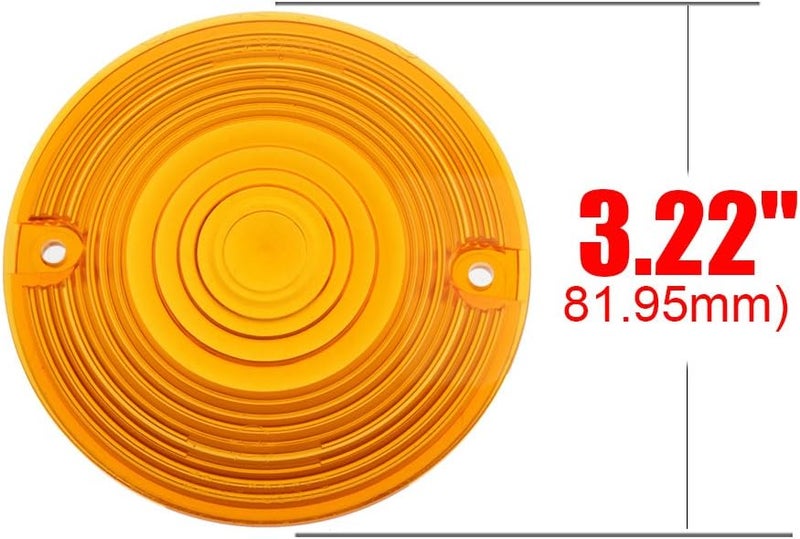 NTHREEAUTO 3 1/4 Inch Flat Turn Signal Light Lens Cover Amber Compatible with Harley Touring Electra Glide Road King Softail - Image 3