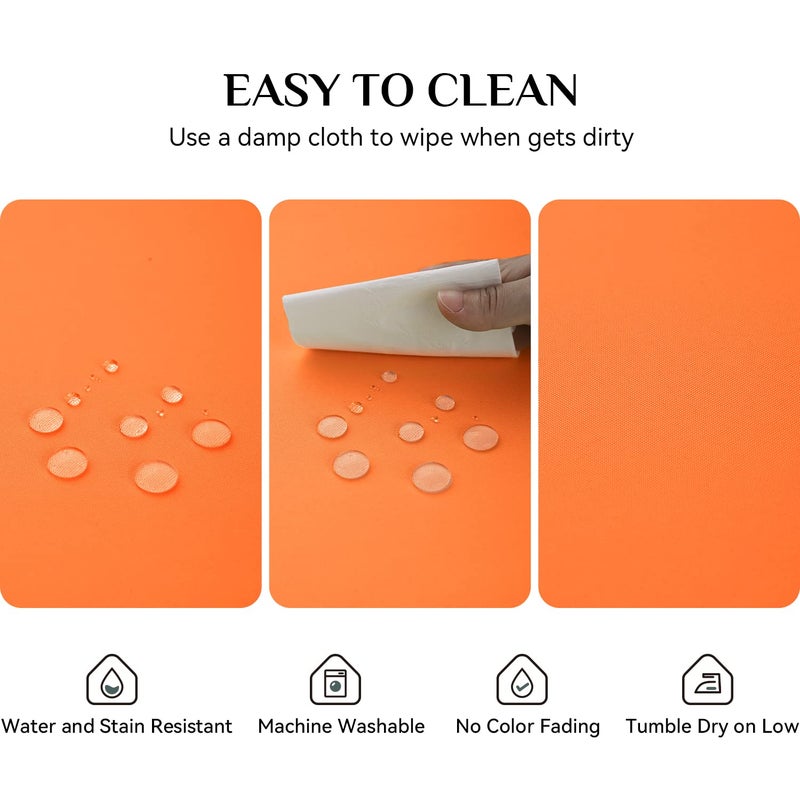 Softalker Round Tablecloth  Waterproof & Stain Resistant Table Cloth Wrinkle Free Fabric Washable 210GSM Polyester Table Cover for Dining/Party/Thanksgiving - 60 inch Orange - Image 3
