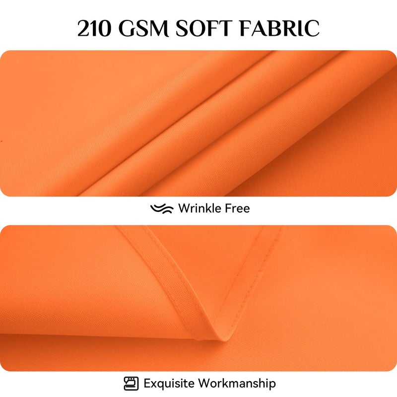 Softalker Round Tablecloth  Waterproof & Stain Resistant Table Cloth Wrinkle Free Fabric Washable 210GSM Polyester Table Cover for Dining/Party/Thanksgiving - 60 inch Orange - Image 4
