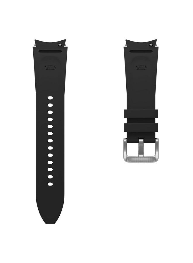 LDFAS Compatible for Samsung Galaxy Watch 4 Classic 42mm 46mm Bands, 20mm Silicone Hybrid Leather Watch Strap with Curved Buckle Compatible for Samsung Galaxy Watch 4 40mm/44mm Band, Black - Image 5