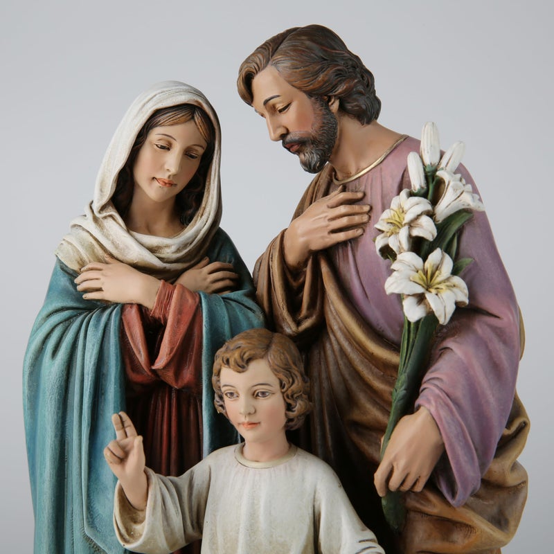 BC BUILDCLASSIC BC Catholic Holy Family Statue, Youth Jesus, St.Joseph, Virgin Mary, Indoor Inspirational Home DÃ©cor, Christmas Collection, Religious Gift, 12" H Renaissance Sculpture Handpainted by Buildclassic - Image 2