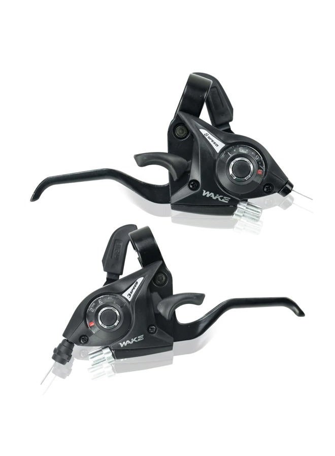 CYSKY 1 Pair 3x7 / 3x8 Speed Bike Brakes Levers Shifters with Gear Indicator and Brake Cables Compatible with Mountain Bike, Road Bike (3 x 8 Speed) - Image 1