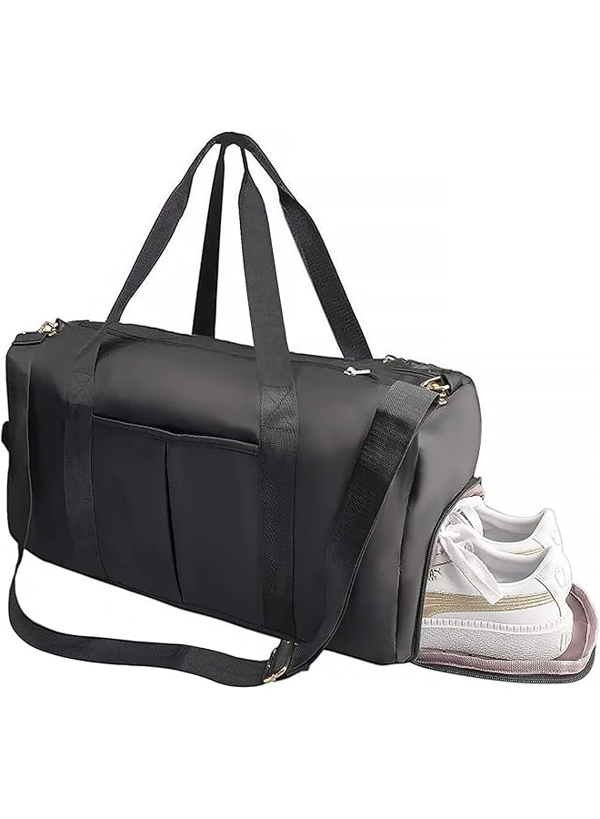 PROMASS Gym Duffle Bag With Wet Compartment & Shoe Compartment | Sports Gym Bag For Men & Women | Workout, Travel, Yoga, Fitness, Swimmer Bag | Durable Black Gym Bag For Sports Activities - Image 1