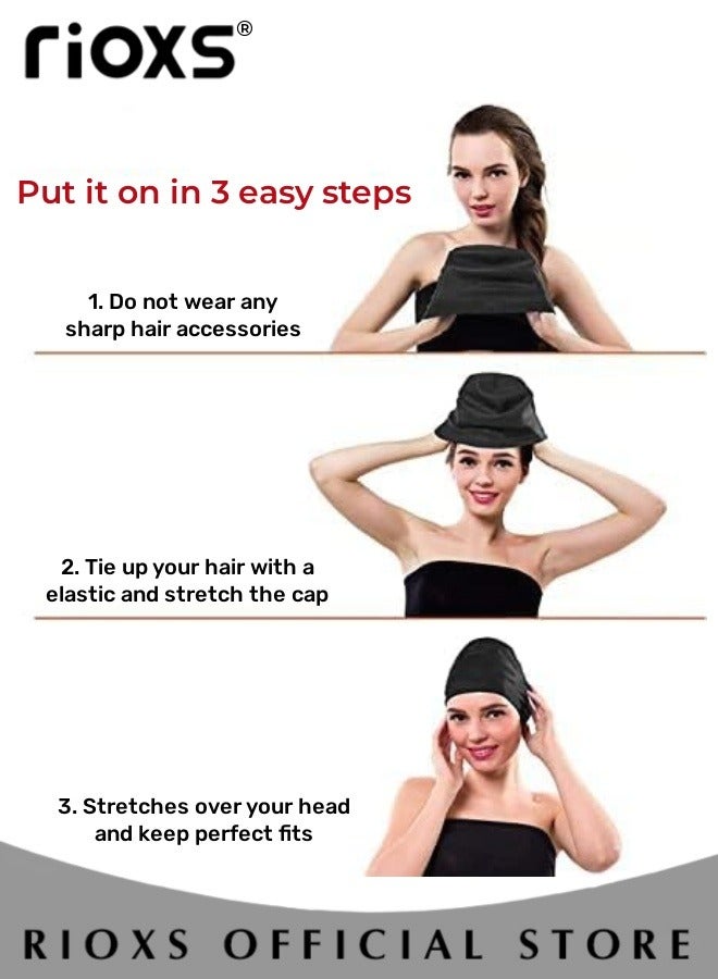 RIOXS Swim Equipment Set Anti-Fog UV Resistant Wide Clear Vision Swimming Goggles and Silicone Swimming Cap with Waterproof Ear Protection for Adults Men and Women - Image 3