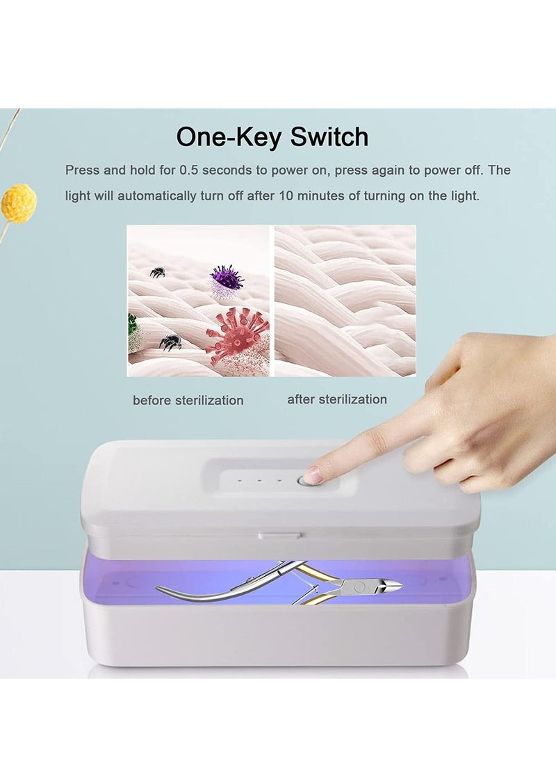 صندوق تعقيم بالأشعة فوق البنفسجية، معقمات أدوات الأظافر، مصباح قاتل للبكتيريا بالأشعة فوق البنفسجية، صندوق تعقيم للهواتف، النظارات، المجوهرات، سماعات الرأس، المفاتيح، وحلمات الرضاعة، معقم محمول بالأشعة فوق البنفسجية للملابس الداخلية. - Image 2
