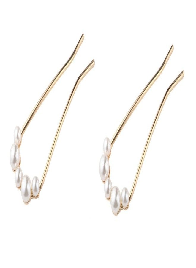 BIG BOX 2 PCS French Hair Pins, Pearl Hair Fork Sticks Metal U Shaped Hairpins for Women Girls Buns Hair Accessories - Image 1
