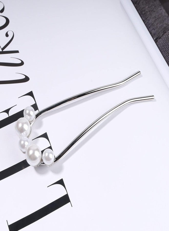 BIG BOX 2 PCS French Hair Pins, Pearl Hair Fork Sticks Metal U Shaped Hairpins for Women Girls Buns Hair Accessories - Image 3