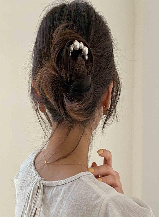 BIG BOX 2 PCS French Hair Pins, Pearl Hair Fork Sticks Metal U Shaped Hairpins for Women Girls Buns Hair Accessories - Image 4