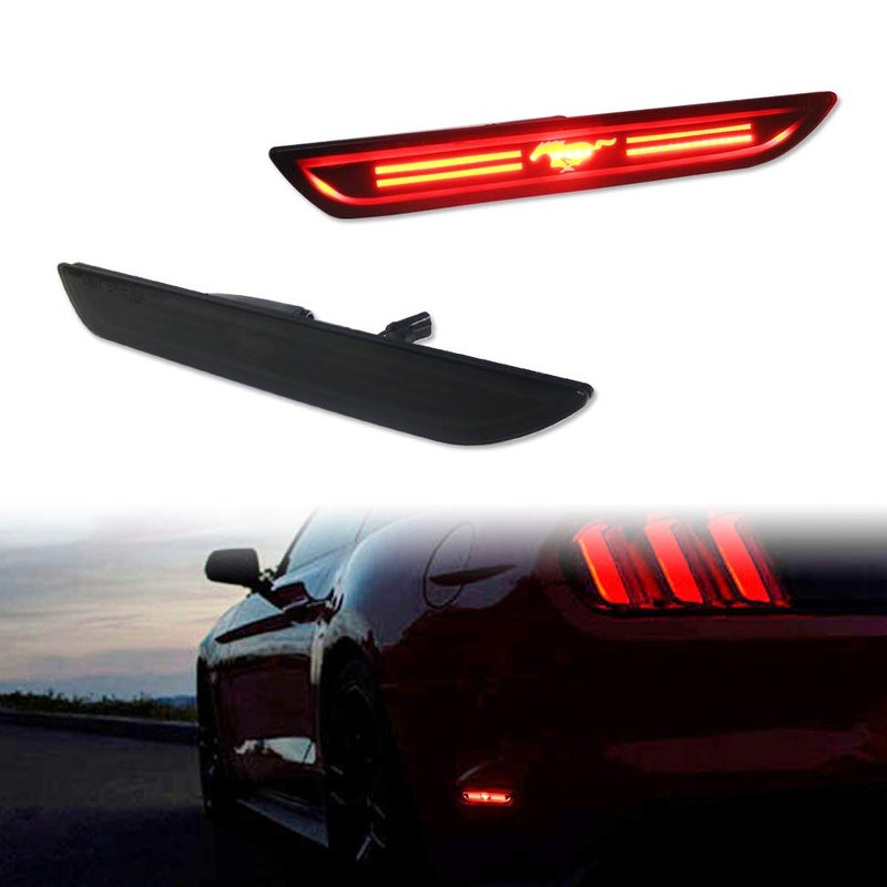 TurningMax Smoked Lens 48SMD LED Rear Side Marker Lights Lamps Kits For 2015 2016 2017 2018 2019 Ford Mustang