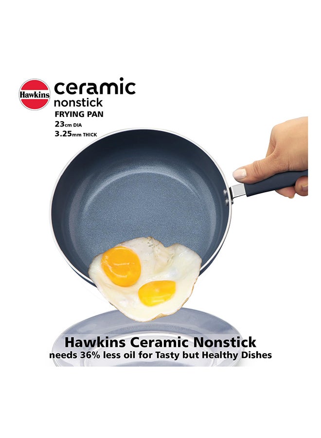 Hawkins مقلاة هاوكينز سيراميك غير لاصقة بغطاء زجاجي 24 سم، 3.25 مم  - Image 2