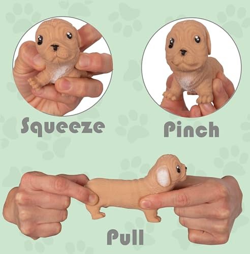 Tigerdoe Dog Squishy Fidget Toys for Kids 6 Pack Stress Relief and Anxiety Toy for Kids Mini Dog Figurine Squishy Sand Toys Childrens Soft Sensory Toy - Image 5