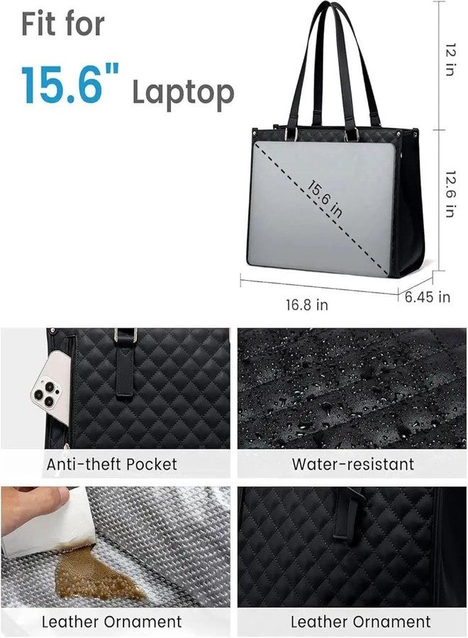 Runmay 1Pack, Women’s Lunch Tote Bag with Laptop Compartment | 2-in-1 Large Capacity Office Tiffin Bag, Waterproof, Insulated, Stylish Handbag for Work, Travel, Picnic. - Image 3