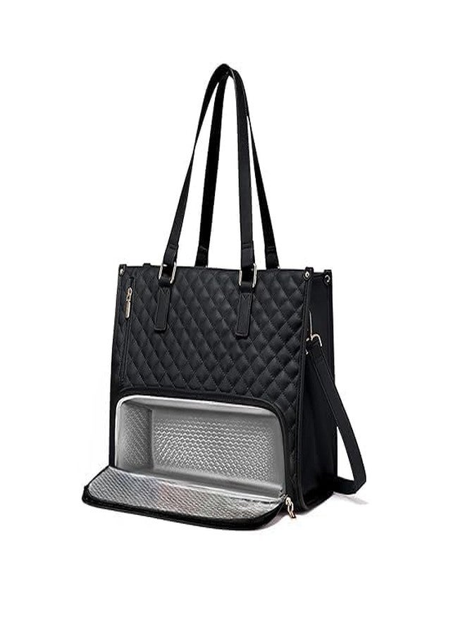 Runmay 1Pack, Women’s Lunch Tote Bag with Laptop Compartment | 2-in-1 Large Capacity Office Tiffin Bag, Waterproof, Insulated, Stylish Handbag for Work, Travel, Picnic. - Image 1
