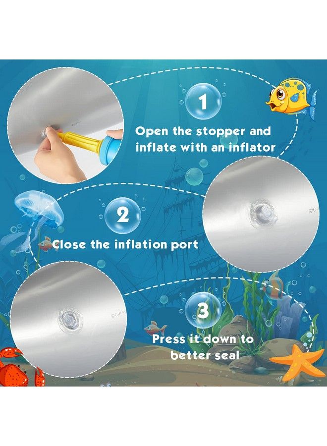 Zhanmai Inflatable Shark Float Pool Toy 40 Inch Pvc Large Shark Birthday Party Decorations For Baby Kids Under The Sea Theme Ocean Marine Beach (2 Pieces) - Image 4