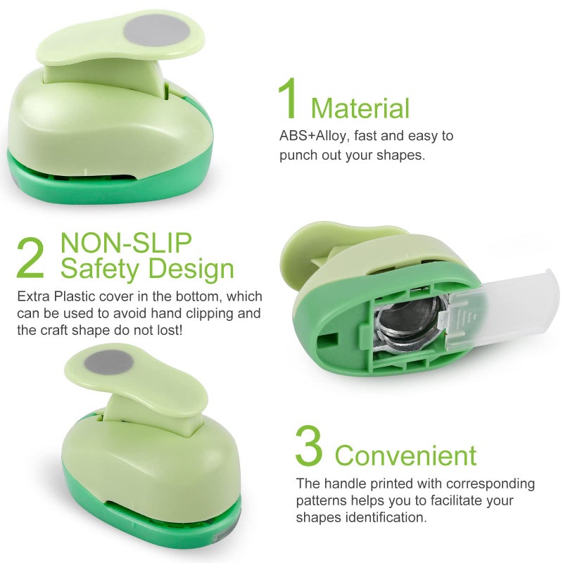 UCEC Circle Cutter, 3 Pcs Circle Punch, Craft Paper Hole Cutter for Crafting, 3/8 5/8 1 Inch Hole Punch for Paper Crafts - Image 3