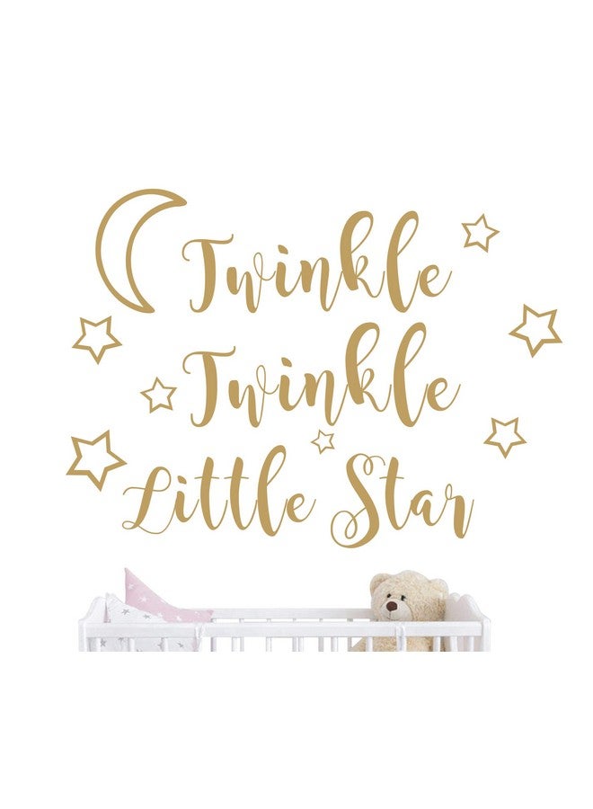 JURUOXIN Twinkle Twinkle Little Star Wall Decal Art Vinyl Sticker for Kids Baby Boy Girl's Room Decoration Nursery Bedroom Home Decor YMX29 (Matte Gold, 57x42cm) - Image 1