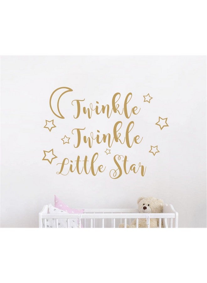 JURUOXIN Twinkle Twinkle Little Star Wall Decal Art Vinyl Sticker for Kids Baby Boy Girl's Room Decoration Nursery Bedroom Home Decor YMX29 (Matte Gold, 57x42cm) - Image 3