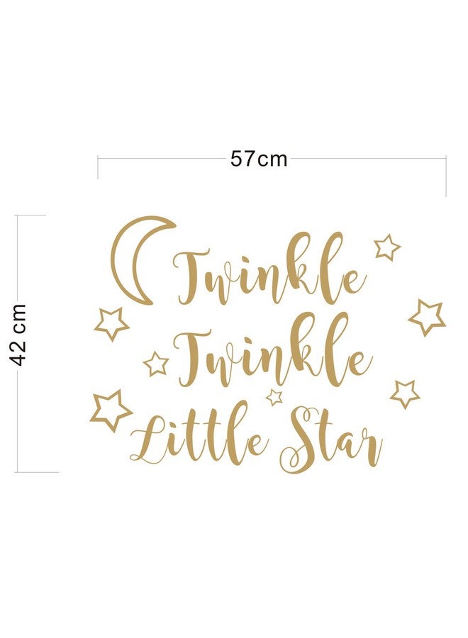 JURUOXIN Twinkle Twinkle Little Star Wall Decal Art Vinyl Sticker for Kids Baby Boy Girl's Room Decoration Nursery Bedroom Home Decor YMX29 (Matte Gold, 57x42cm) - Image 4