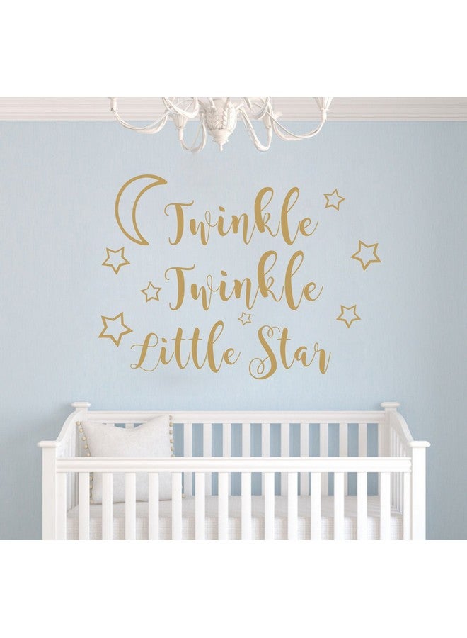JURUOXIN Twinkle Twinkle Little Star Wall Decal Art Vinyl Sticker for Kids Baby Boy Girl's Room Decoration Nursery Bedroom Home Decor YMX29 (Matte Gold, 57x42cm) - Image 2