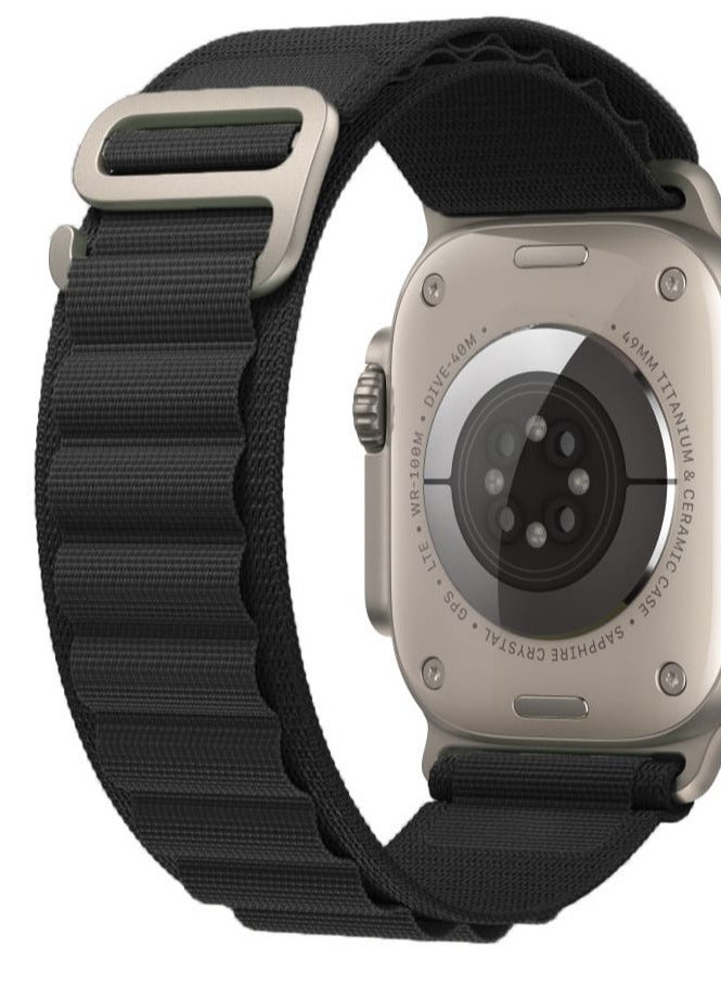 Replacement band compatible with Apple Watch new release, size 45/49mm, black color - Image 1