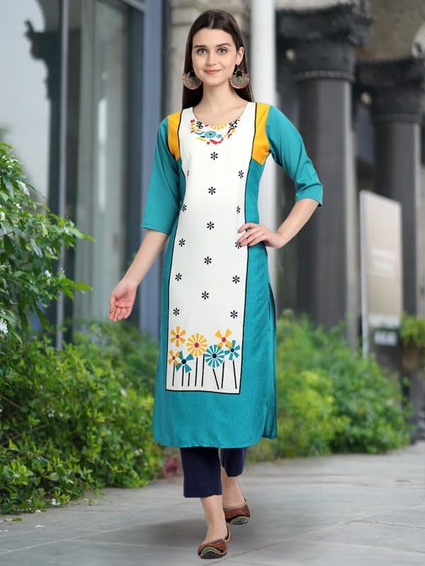 Tee Projekt Printed Crepe Kurti for Women ll Vibrant Colour Kurti (Pack of 6) - Image 2