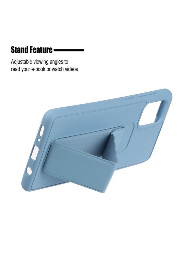 اس-توب جراب لهاتف Galaxy A51 مقاوم للصدمات بلون متين من مادة TPU مع سوار معصم - Image 3