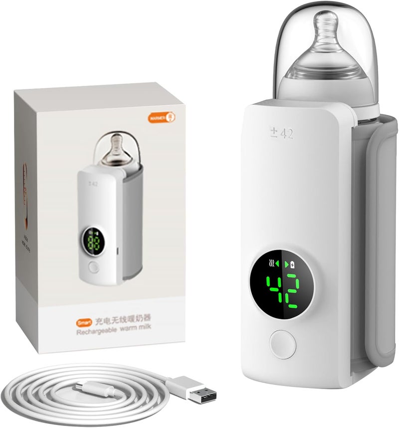 xeamun Portable Bottle Warmer,Travel-Friendly,Fast-Heating,Cordless & Rechargable,Baby Bottle Warmer,Comfortable Feeding Bottle Warmer on The Go,Precise Temperature - Image 1