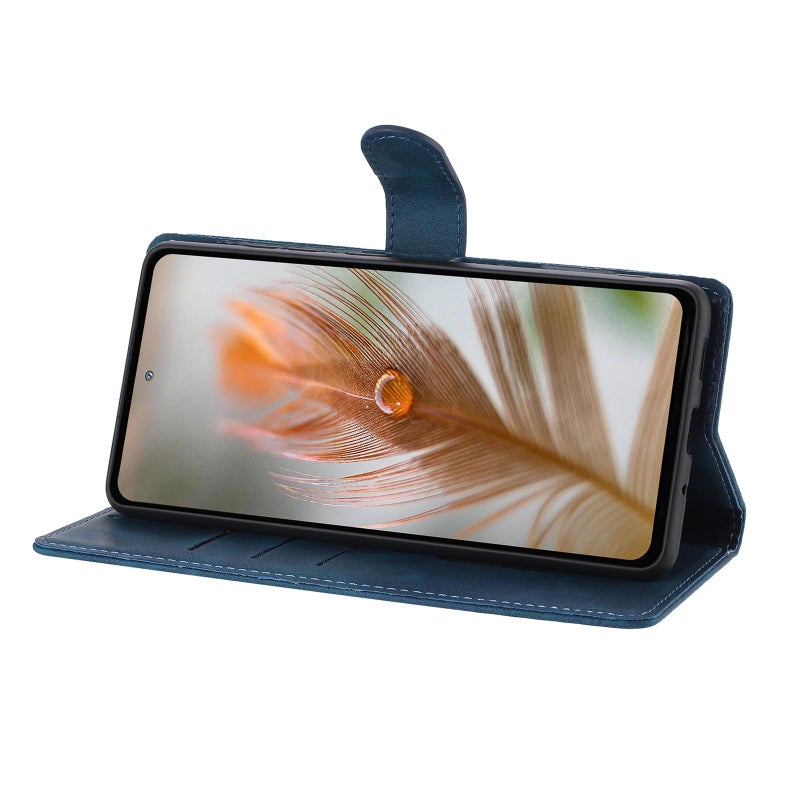 إيروريكس جراب هاتف For Honor 400 Lite Global Feel Embossed Feather Leather (أزرق داكن) - Image 5