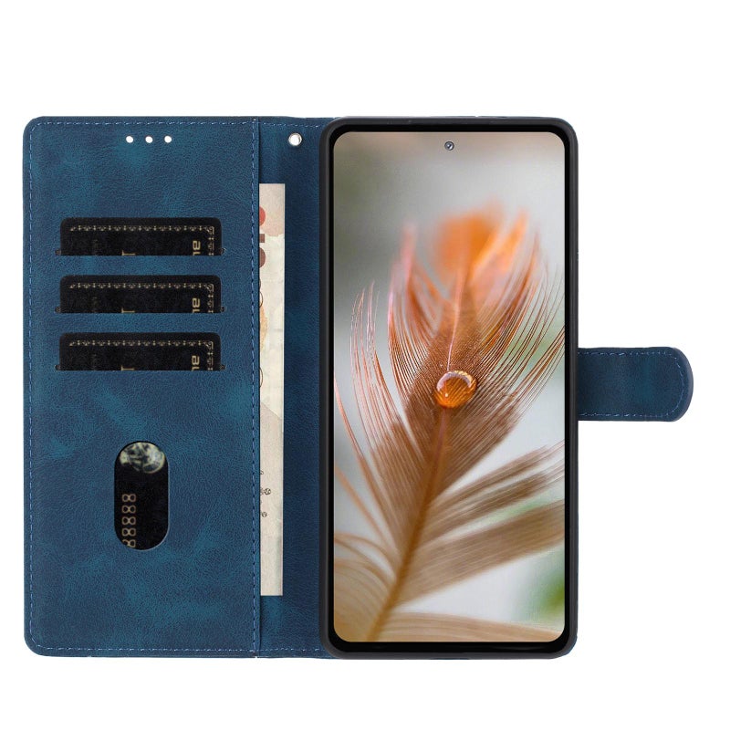 إيروريكس جراب هاتف For Honor 400 Lite Global Feel Embossed Feather Leather (أزرق داكن) - Image 4