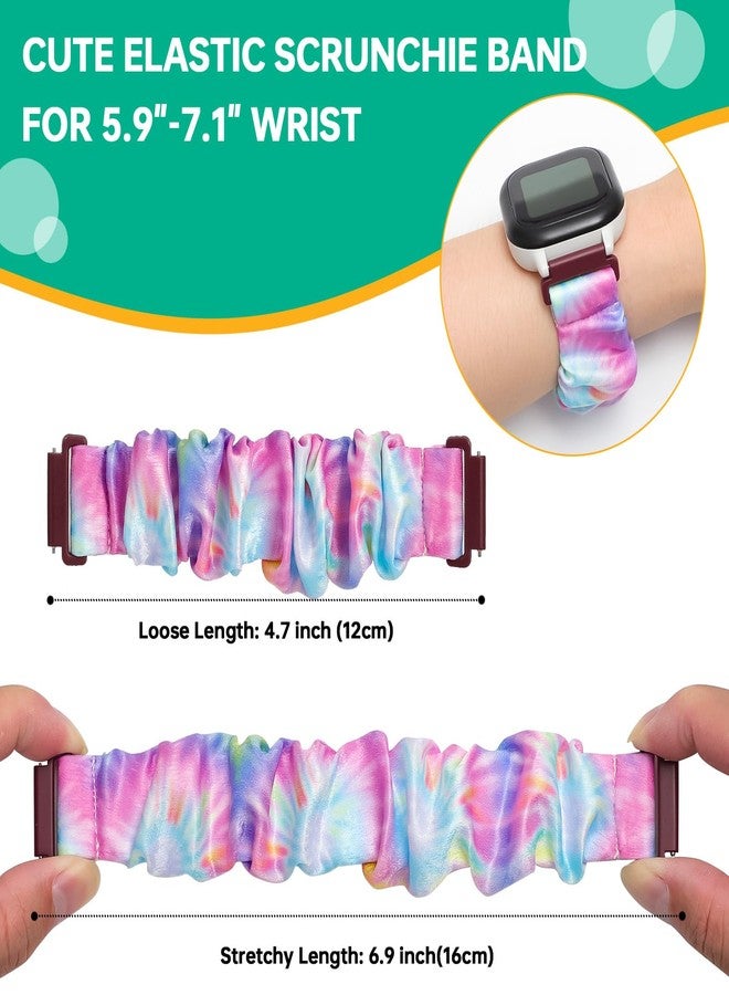 BXKM 3 Pack Scrunchie Band Compatible Gizmo Watch 3 Adventrue 3 2 1/Gabb Watch 3e 3 2 1/SyncUP Watch/Cosmo JrTrack Watch Band,Cute Printed Soft Elastic Stretchy Solo Loop Watch Bands Replacement - Image 5