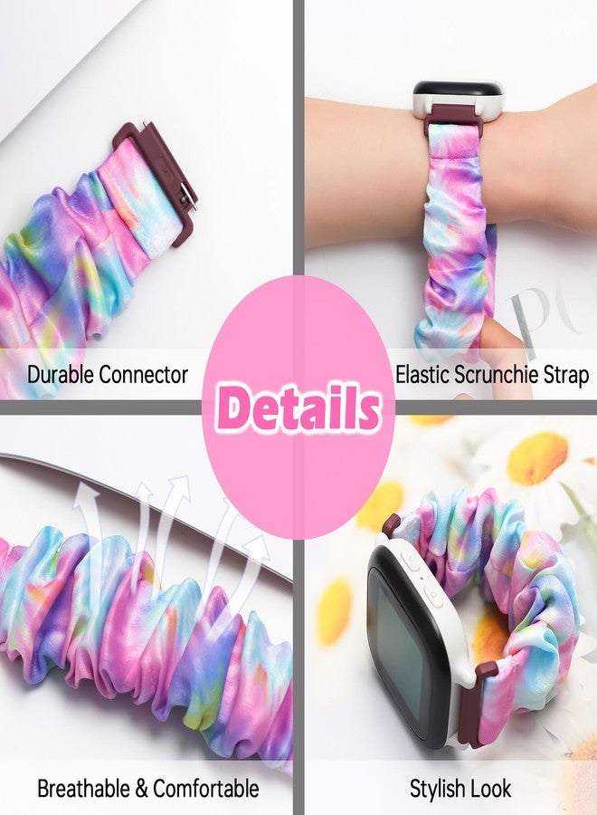 BXKM 3 Pack Scrunchie Band Compatible Gizmo Watch 3 Adventrue 3 2 1/Gabb Watch 3e 3 2 1/SyncUP Watch/Cosmo JrTrack Watch Band,Cute Printed Soft Elastic Stretchy Solo Loop Watch Bands Replacement - Image 4
