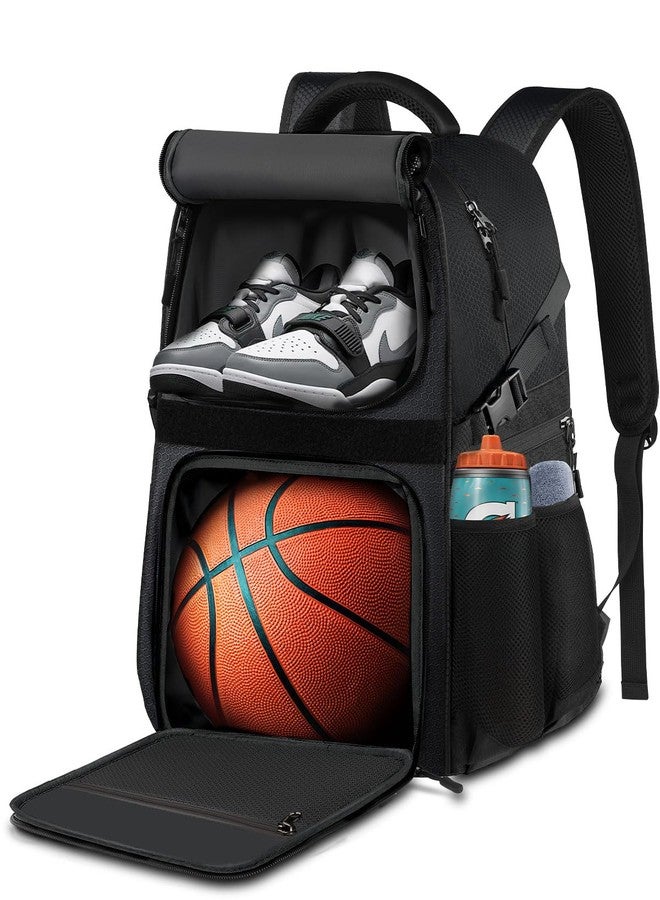 LOINTET Basketball Bag Backpack with Ball Holder Shoes Compartment, Large Basketball Accessories Sports Bag More Pockets for Football, Soccer, Volleyball, Gym, Travel, Black - Image 1