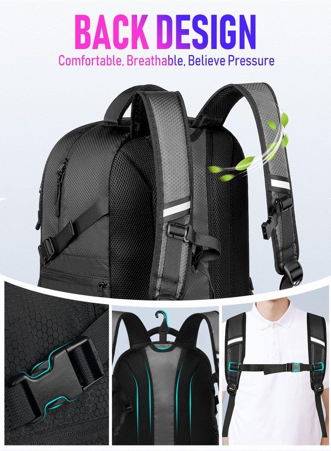 LOINTET Basketball Bag Backpack with Ball Holder Shoes Compartment, Large Basketball Accessories Sports Bag More Pockets for Football, Soccer, Volleyball, Gym, Travel, Black - Image 5
