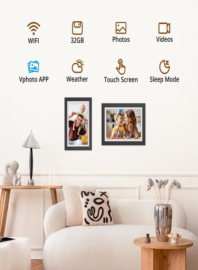 Dragon Touch Digital Picture Frame WiFi 10 inch IPS Touch Screen Digital Photo Frame Display, 32GB Storage, Auto-Rotate, Share Photos via App, Email, Cloud, Classic 10 Brown - Image 4