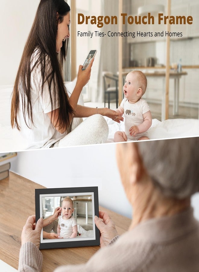Dragon Touch Digital Picture Frame WiFi 10 inch IPS Touch Screen Digital Photo Frame Display, 32GB Storage, Auto-Rotate, Share Photos via App, Email, Cloud, Classic 10 Brown - Image 3
