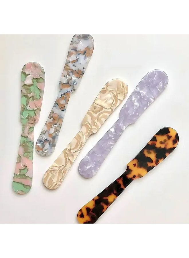 Leopard Pattern Acrylic Spoon And Butter Set Shatterproof Kitchenware For Jams Desserts - Image 4