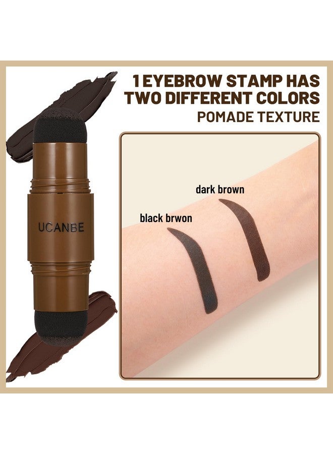 Ucanbe UCANBE 25PCS Eyebrow Stamp Stencil Kit With Dual-Color Eyebrow Stamp Pomade,20 Reusable Eyebrow Stencils,Finising Powder,Brush,Eyebrow Razor,Zipper Pouch,Waterproof Eye Brow Stamping and Shaping Kit04  - Image 3