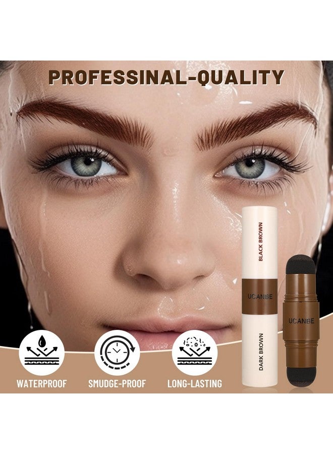 Ucanbe UCANBE 25PCS Eyebrow Stamp Stencil Kit With Dual-Color Eyebrow Stamp Pomade,20 Reusable Eyebrow Stencils,Finising Powder,Brush,Eyebrow Razor,Zipper Pouch,Waterproof Eye Brow Stamping and Shaping Kit04  - Image 4