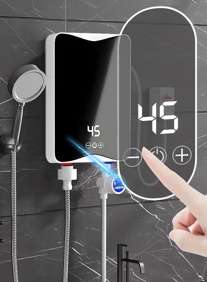 ALongDeng Electric Water Heater 5500W Portable Tankless Water Heater with LED Display Adjustable Temperature IPX4 Waterproof Instant Water Heater for Shower Bathroom Kitchen - Image 1