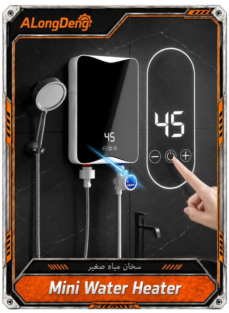 ألونغد سخان المياه الكهربائية 5500W سخان المياه بدون خزان مع عرض LED درجة حرارة قابلة للتعديل IPX4 مقاومة للماء سخان المياه الفوري للاستحمام مطبخ الحمام - Image 1