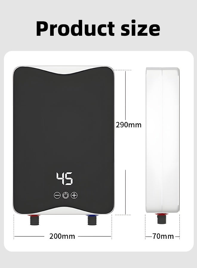 ALongDeng Electric Water Heater 5500W Portable Tankless Water Heater with LED Display Adjustable Temperature IPX4 Waterproof Instant Water Heater for Shower Bathroom Kitchen - Image 5