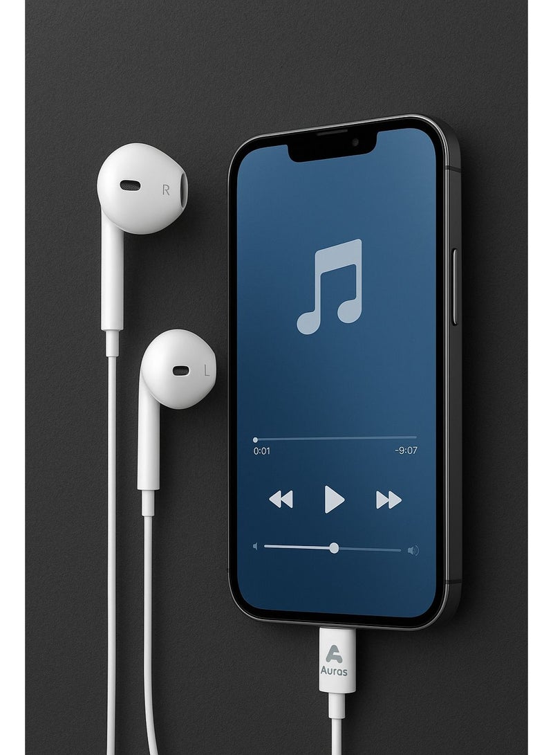 AUras 🎧 Auras Lightning Interface Earphones: Superior Sound Quality and Lasting Durability - Image 2