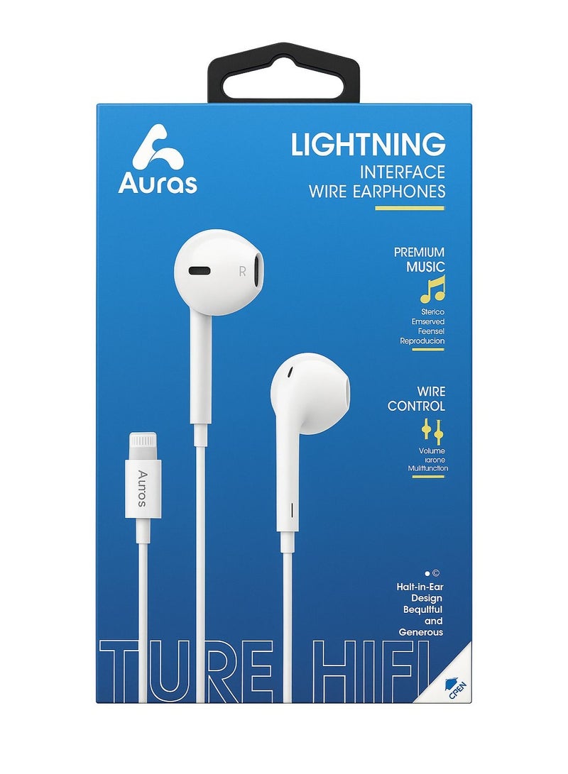 AUras 🎧 Auras Lightning Interface Earphones: Superior Sound Quality and Lasting Durability - Image 3