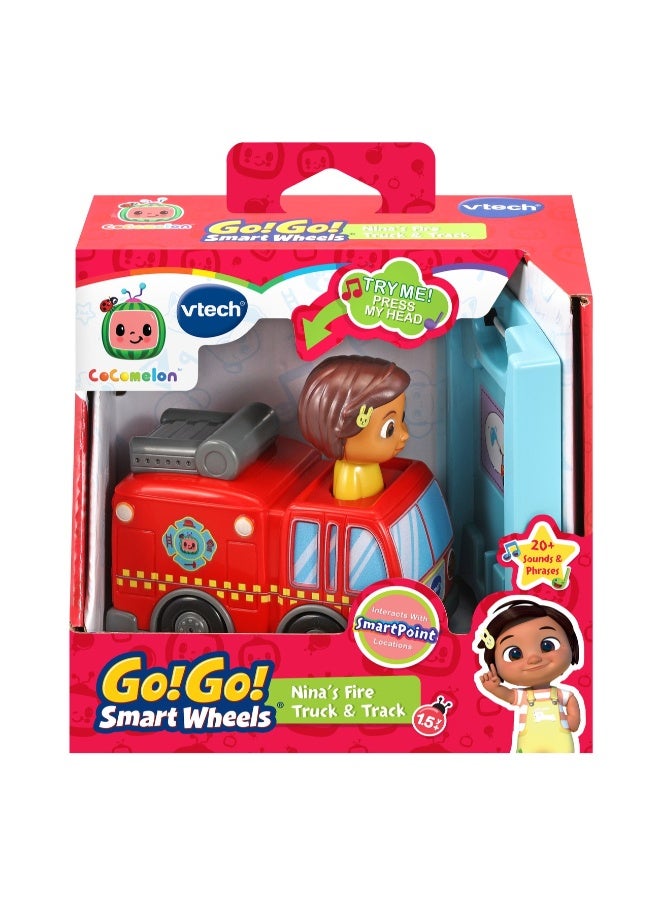 vtech Cocomelon Go! Go! Smart Wheels Nina’S Fire Truck & Track, Fire Sounds & Songs With Smartpoint, Ages 1.5 – 5 Years - Image 3