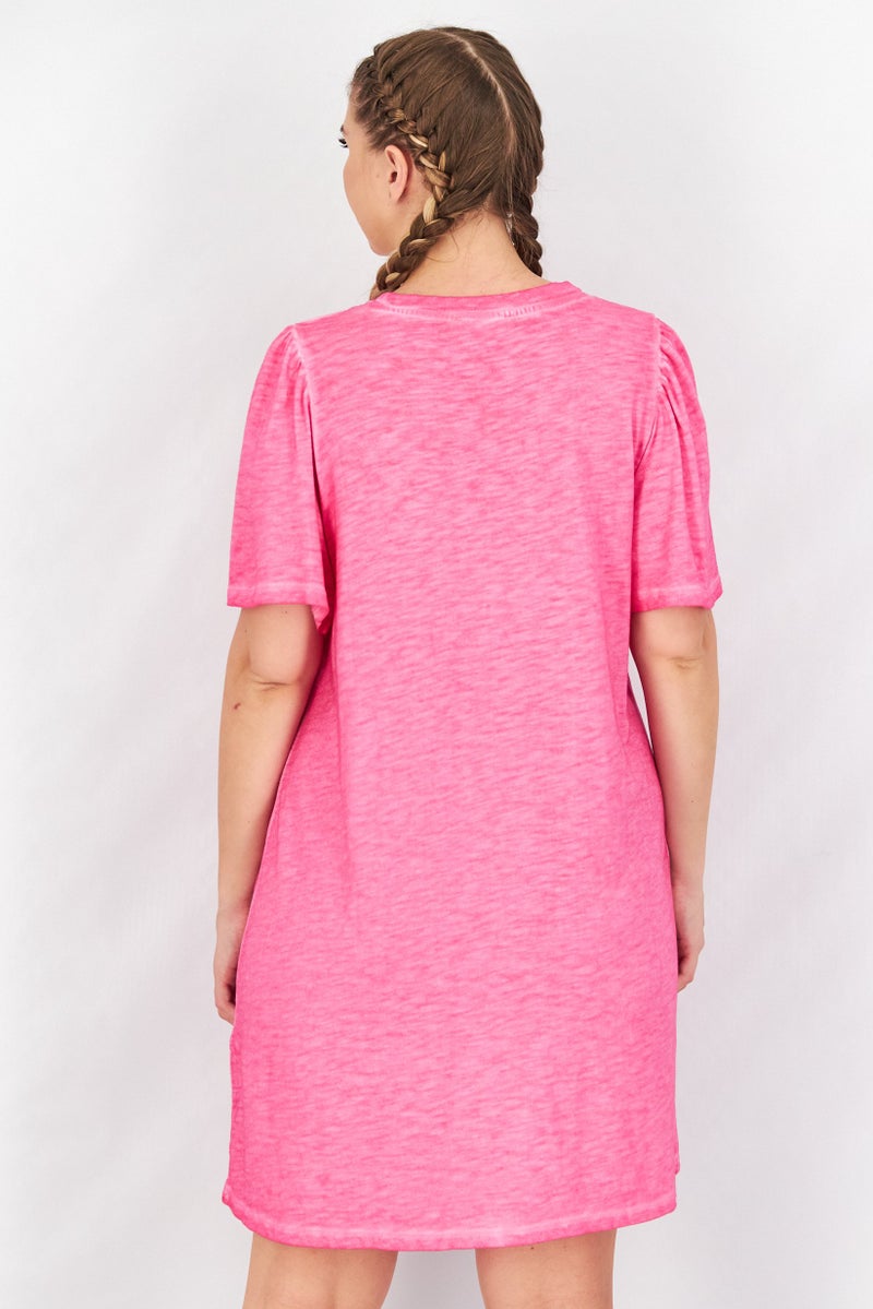 Splendid Women Tie Dye Shirt Dress, Pink - Image 4